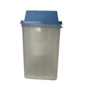 Tupperware Olive or Pickle Storage Container Blue Lid And White Strainer 1560-8